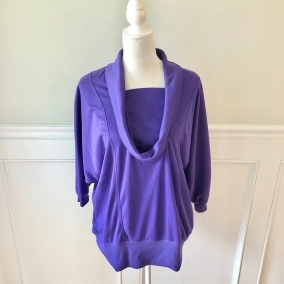 Vintage Peter Popovich Purple Cowl Sweater VTG M - Picture 1 of 4
